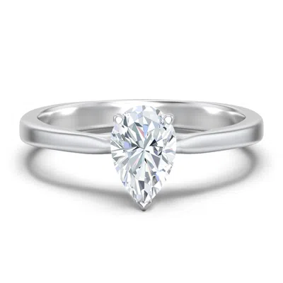 Jewlr Personalized Classic Solitaire Engagement Ring With White Gold Setting In Silver