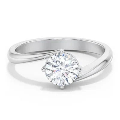 Jewlr Personalized Diamond Solitaire Bypass Engagement Ring In Metallic