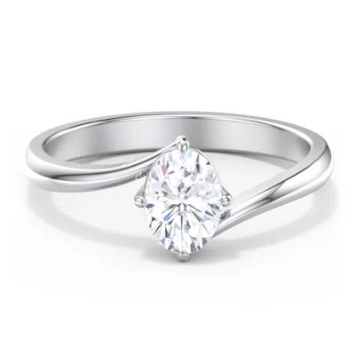 Jewlr Personalized Diamond Solitaire Bypass Engagement Ring In Transparent