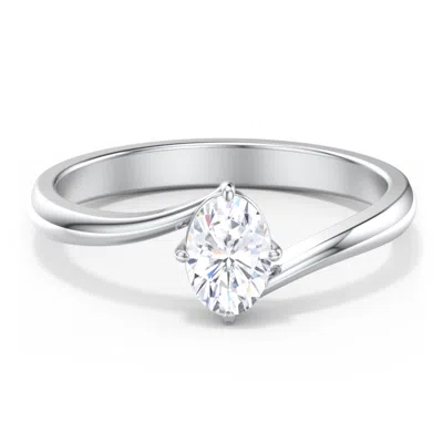 Jewlr Personalized Diamond Solitaire Bypass Engagement Ring In Transparent