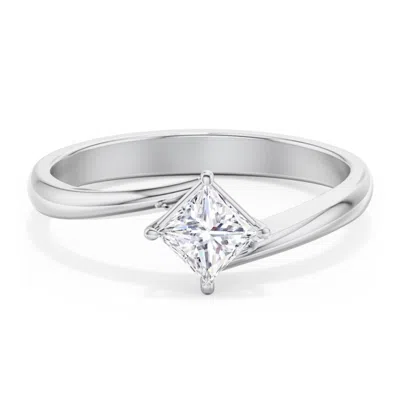 Jewlr Personalized Diamond Solitaire Bypass Engagement Ring In Transparent
