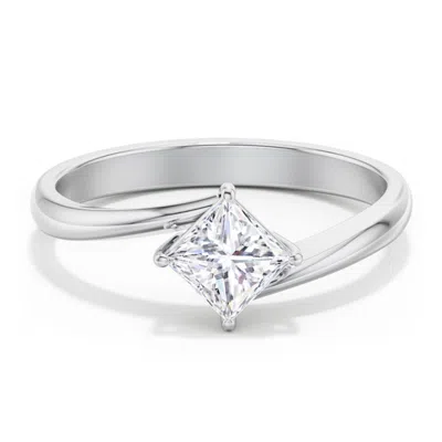 Jewlr Personalized Diamond Solitaire Bypass Engagement Ring In Transparent