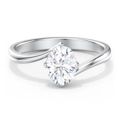 Jewlr Personalized Diamond Solitaire Bypass Engagement Ring In Transparent