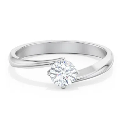 Jewlr Personalized Diamond Solitaire Bypass Engagement Ring In Transparent