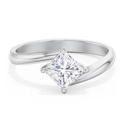 Jewlr Personalized Diamond Solitaire Bypass Engagement Ring In Transparent
