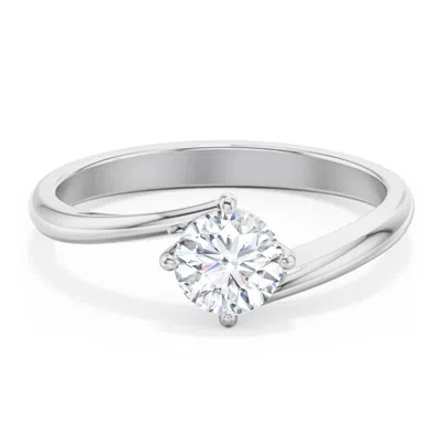 Jewlr Personalized Diamond Solitaire Bypass Engagement Ring In Transparent