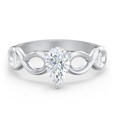 Jewlr Personalized Diamond Solitaire Engagement Ring With Infinity Band In Metallic