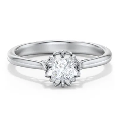 Jewlr Personalized Diamond Solitaire Engagement Ring With Infinity Detail Bridge In Metallic