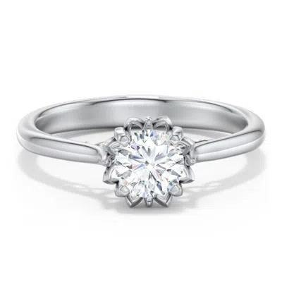 Jewlr Personalized Diamond Solitaire Engagement Ring With Infinity Detail Bridge In Metallic