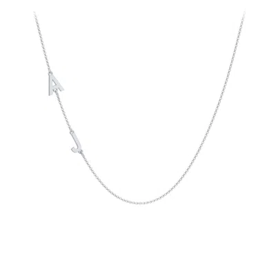 Jewlr Personalized Initial Station Necklace With 2 Letters In Pink