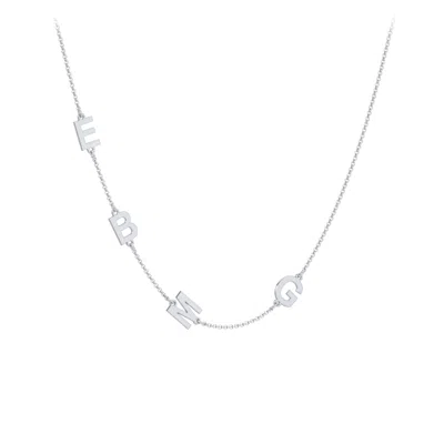 Jewlr Personalized Initial Station Necklace With 4 Letters In Pink