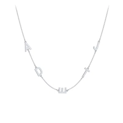 Jewlr Personalized Initial Station Necklace With 5 Letters In Purple