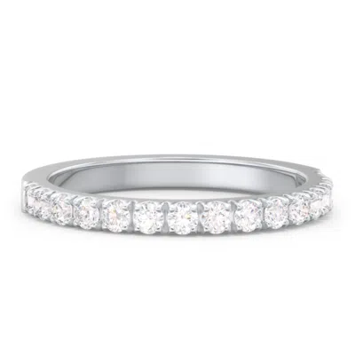 Jewlr Personalized Micro Pavé Half Eternity Wedding Band - 1/2 Ct. Tw. In Silver