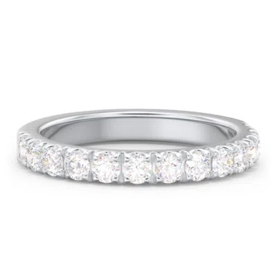 Jewlr Personalized Micro Pavé Half Eternity Wedding Band - 3/4 Ct. Tw. In Silver