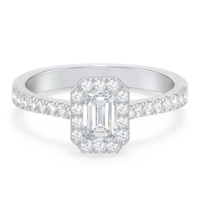 Jewlr Personalized Micro Pavé Halo Diamond Engagement Ring In Gray