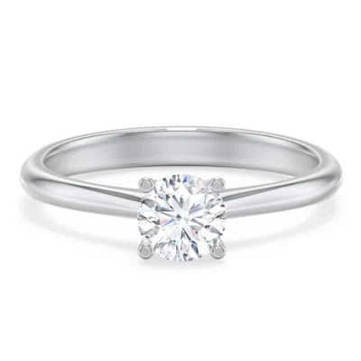 Jewlr Personalized Modern Round Solitaire Engagement Ring In Gray
