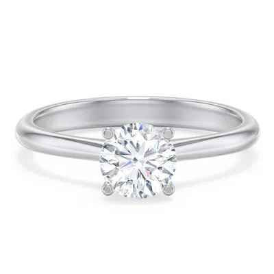 Jewlr Personalized Modern Round Solitaire Engagement Ring In Gray