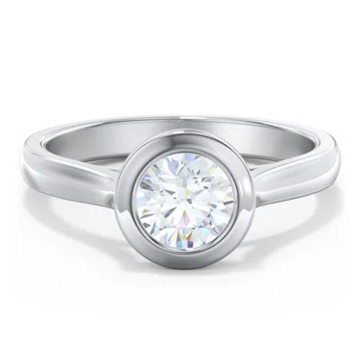 Jewlr Personalized Modern Solitaire Engagement Ring With Bezel Setting In Gray