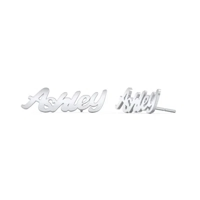 Jewlr Personalized Name Stud Earrings In Transparent