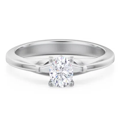 Jewlr Personalized Solitaire Engagement Ring With Peaked Shoulders In Metallic