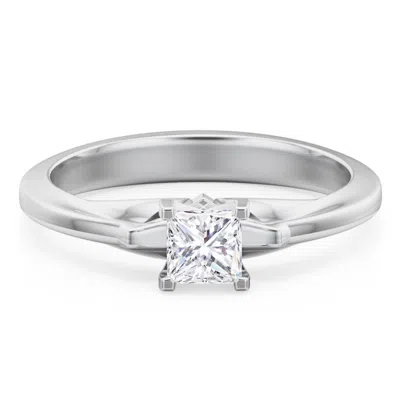 Jewlr Personalized Solitaire Engagement Ring With Peaked Shoulders In Metallic