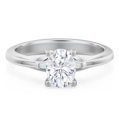 Jewlr Personalized Solitaire Engagement Ring With Peaked Shoulders In Metallic