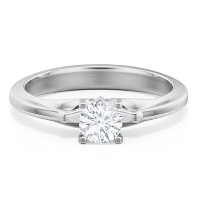 Jewlr Personalized Solitaire Engagement Ring With Peaked Shoulders In Transparent