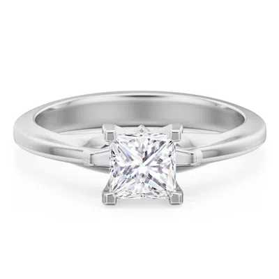 Jewlr Personalized Solitaire Engagement Ring With Peaked Shoulders In Transparent