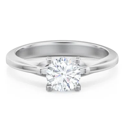 Jewlr Personalized Solitaire Engagement Ring With Peaked Shoulders In Transparent