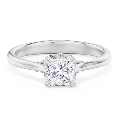 Jewlr Personalized Solitaire Engagement Ring With Vintage Filigree Setting In Silver