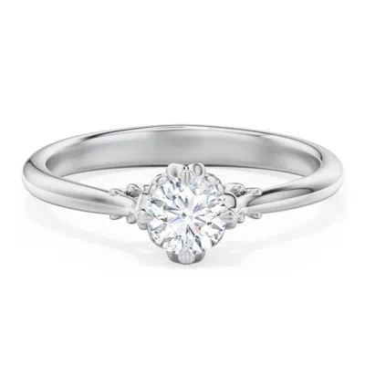 Jewlr Personalized Solitaire Engagement Ring With Vintage Filigree Setting In Silver