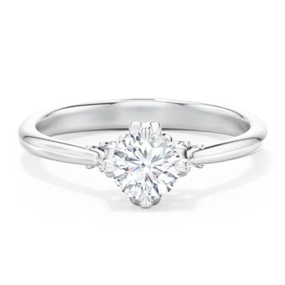 Jewlr Personalized Solitaire Engagement Ring With Vintage Filigree Setting In Silver