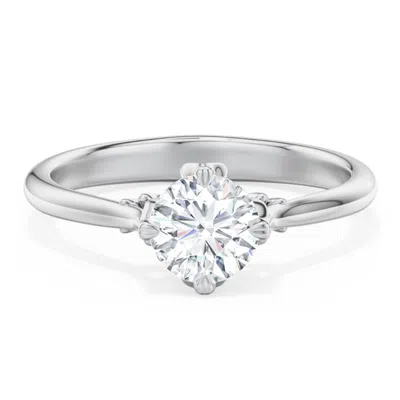 Jewlr Personalized Solitaire Engagement Ring With Vintage Filigree Setting In Silver