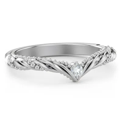Jewlr Personalized The Rita Diamond Wedding Band In Metallic