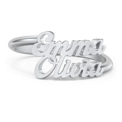 Jewlr Personalized Two Name Ring In Silver