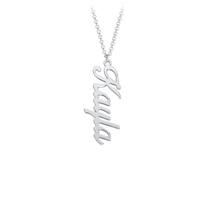 Jewlr Personalized Vertical 1 Name Necklace In Glamorous Font In Red