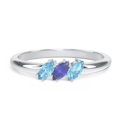 Jewlr Petit Marquise Trio Daughters Ring In Sterling Silver