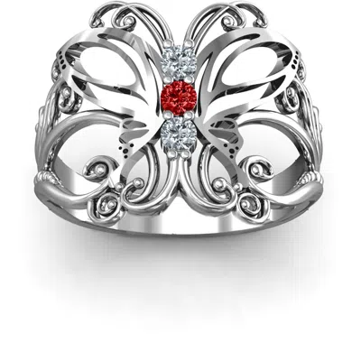 Jewlr Precious Butterfly Ring In Silver