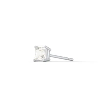 Jewlr Princess Cut Birthstone Single Stud In Transparent