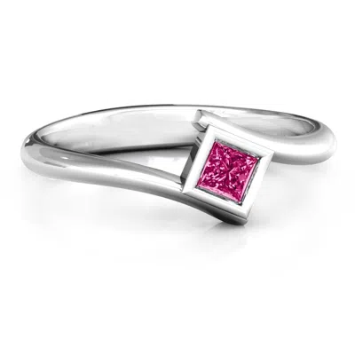 Jewlr Princess Cut Bypass Birthstone Ring In Metallic