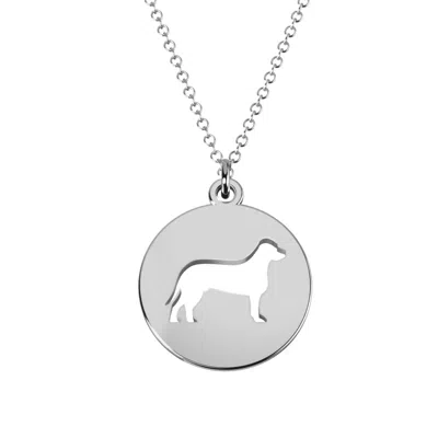 Jewlr Puppy Love Boxer Cutout Disc Necklace In White