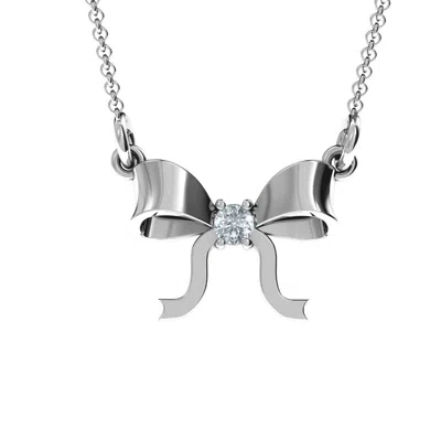Jewlr Put A Bow On It Birthstone Pendant In Silver