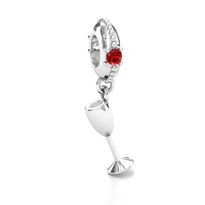 Jewlr Raise Your Champagne Flute Bracelet Charm In Silver