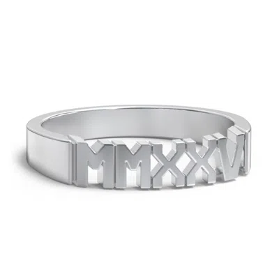 Jewlr Roman Numeral Graduation Ring In Metallic