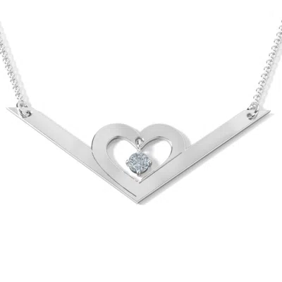 Jewlr Secret Admirer Engravable Heart Necklace In Gray