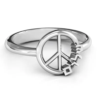 Jewlr Shalom Peace Ring In Metallic
