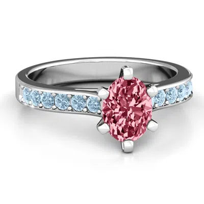 Jewlr Shining In Love Birthstone Ring In Silver