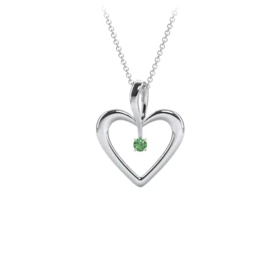 Jewlr Single Stone Heart Birthstone Pendant In Sterling Silver