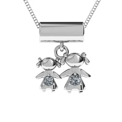 Jewlr Sisters Or Mother And Daughter Character Pendant In Gold