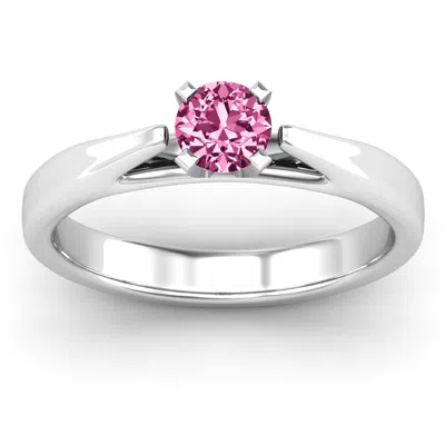 Jewlr Ski Tip Solitaire Birthstone Ring In Gray